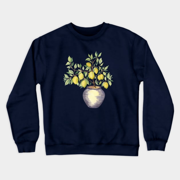 Lemon Tree in a Pot Crewneck Sweatshirt by Flowersforbear